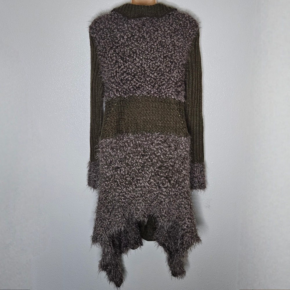 Sioni Ruffle Duster Long Cardigan Sweater - Picture 2 of 6
